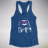 Pride Sloth Lesbian Labrys Flag Sunglasses Women's Racerback Tank - Royal